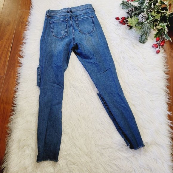 Pacsun Blue Distressed High Rise Ankle Jeggings - Picture 3 of 4